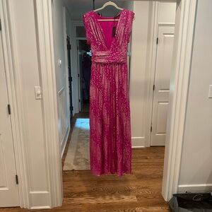 Ramy Brook Fuchsia and Silver Dress